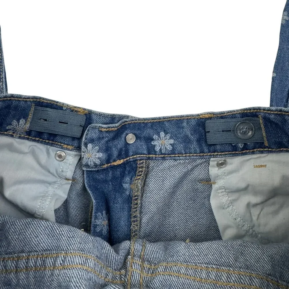 Old Navy High-Rise Slouchy Straight Daisy Print Jeans Girl's Size 14